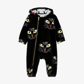 Cat Face Velour Onesie