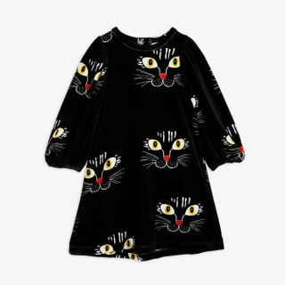 Cat Face Velour Dress