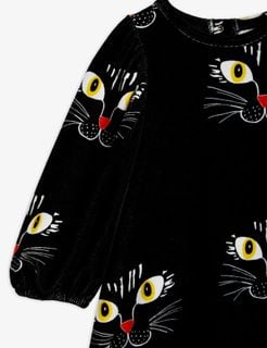 Cat Face Velour Dress