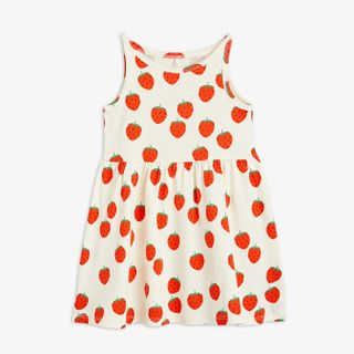 Upcycled Strawberries Tank Dress Offwhite | Mini Rodini