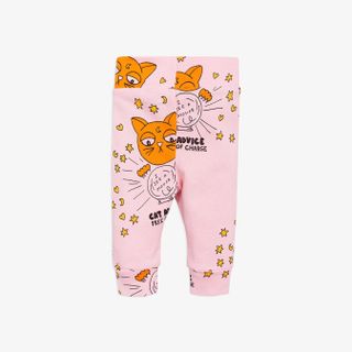 Cat Advice Newborn Leggings Pink