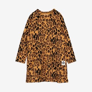 Basic Leopard Long Sleeve Dress