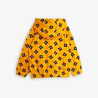 Flower check velour zip hoodie