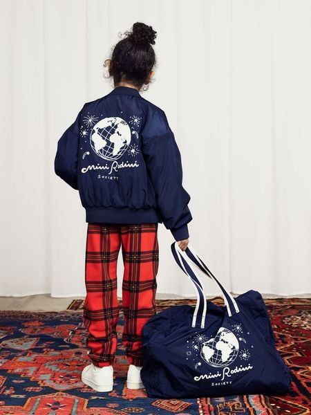 Mini Rodini Society Embroidered Baseball Jacket