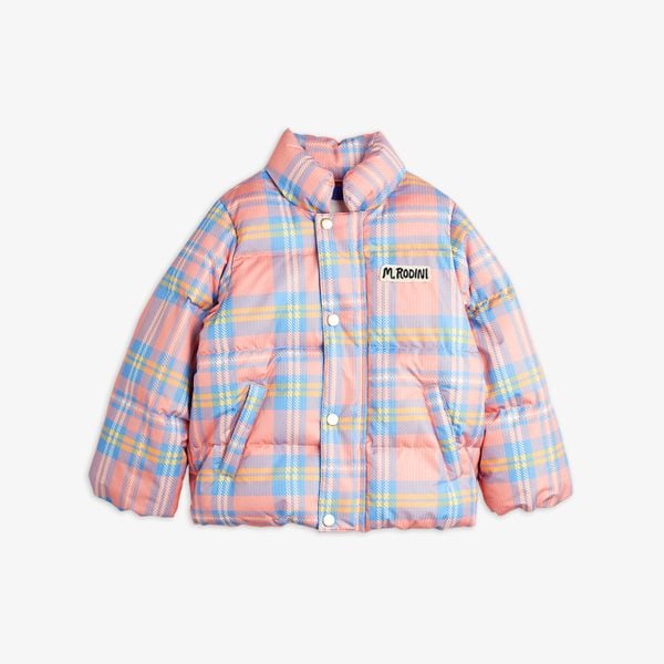Check Puffer Jacket Pink | Mini Rodini