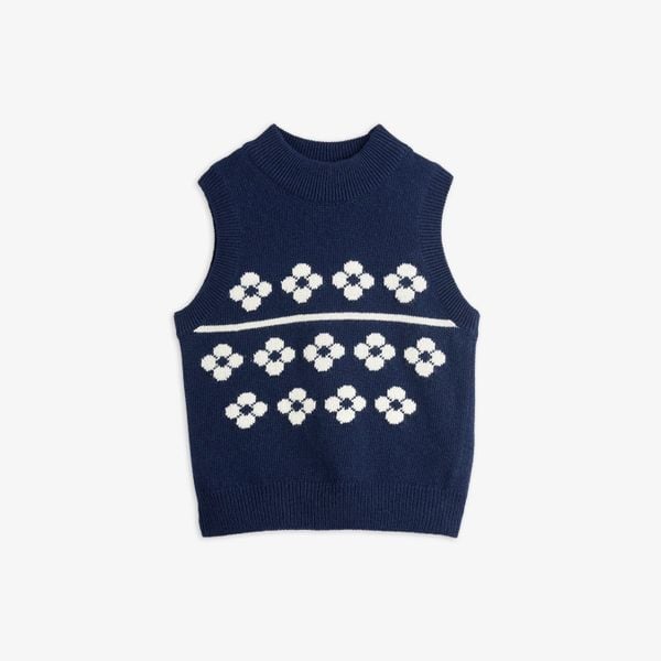 Flowers Knitted Wool Vest