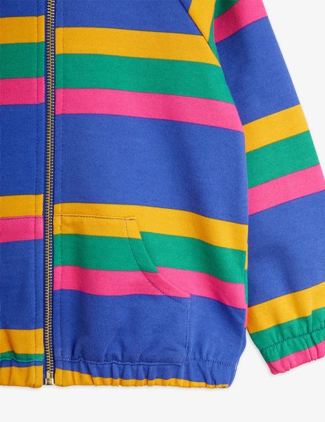 Blue Stripe Hoodie med Dragkedja