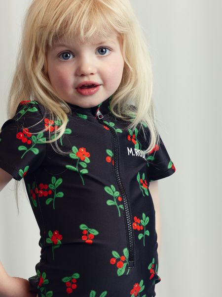 Lingonberries Short Sleeve Swimsuit