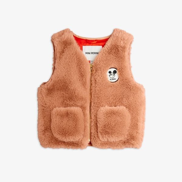 Ritzratz patch faux fur vest