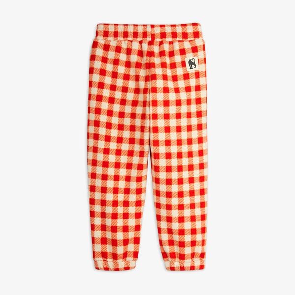 Gingham fleece trousers