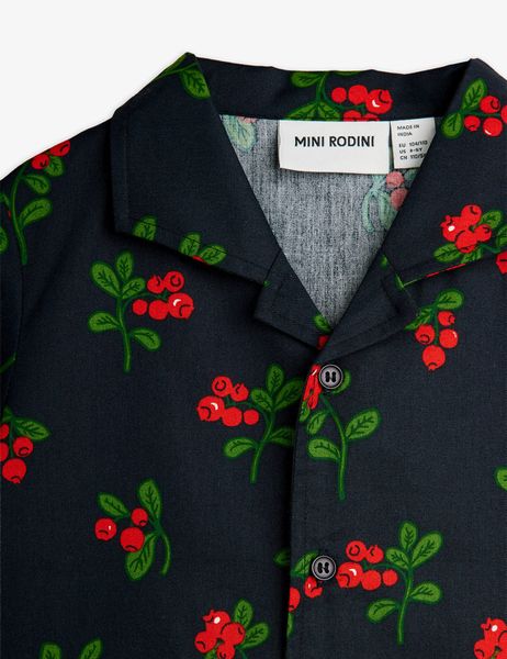 Lingonberries woven short sleeve shirt