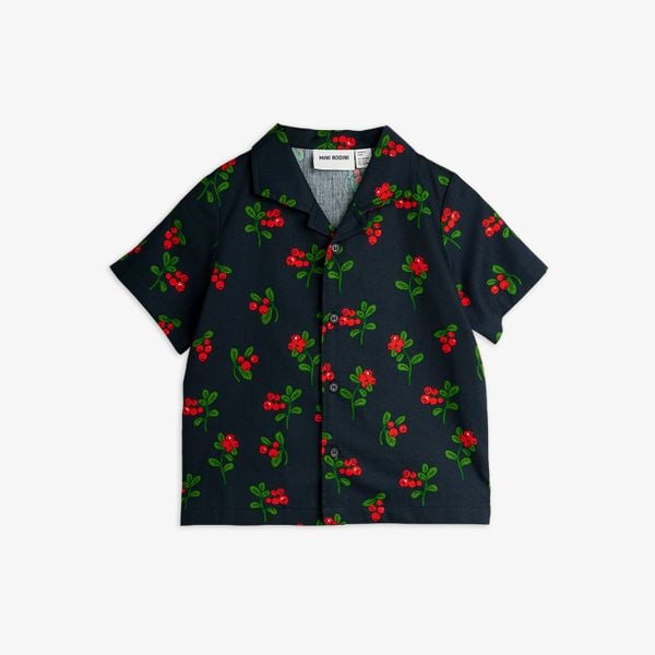 Lingonberries woven short sleeve shirt