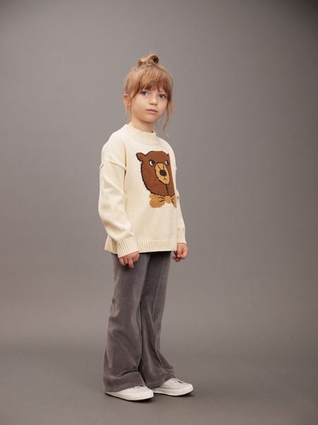 Bear intarsia knit sweater
