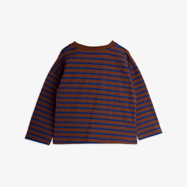 Stripe bird patch long sleeve T-shirt 