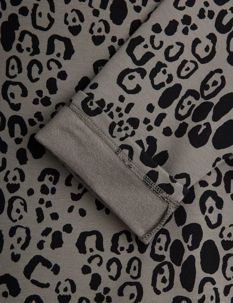 Leopard brushed long sleeve top