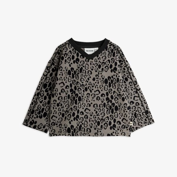 Leopard brushed long sleeve top