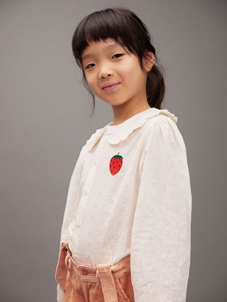 Strawberry schiffli blouse