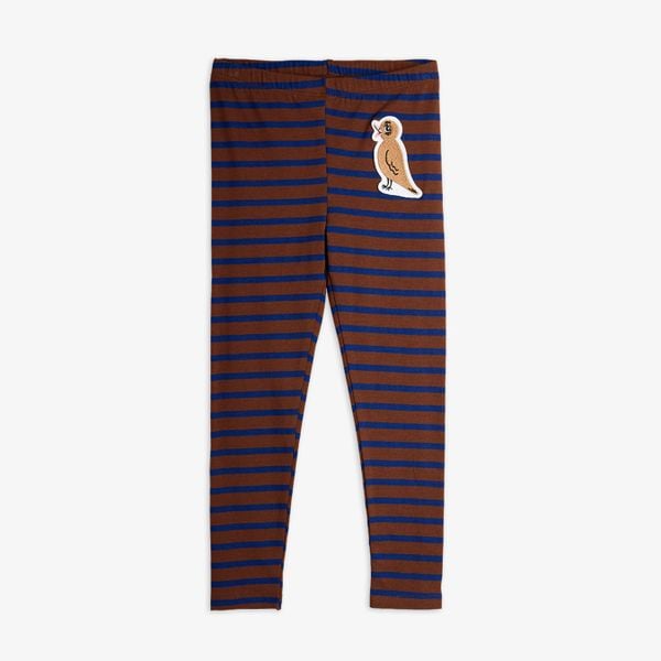 Stripe bird patch leggings