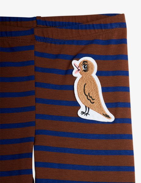 Stripe bird patch leggings