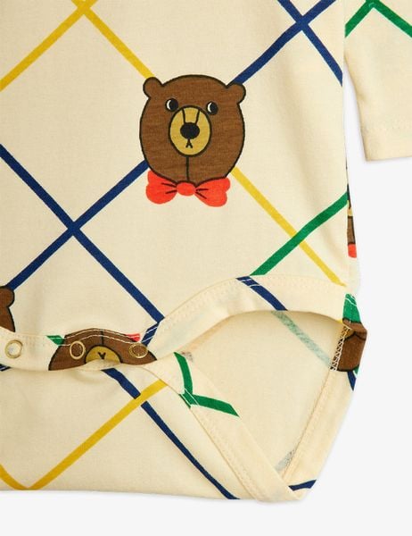 Bear check long sleeve bodysuit