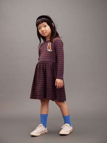 Stripe bird patch dress