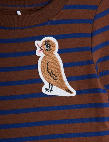 Stripe bird patch dress