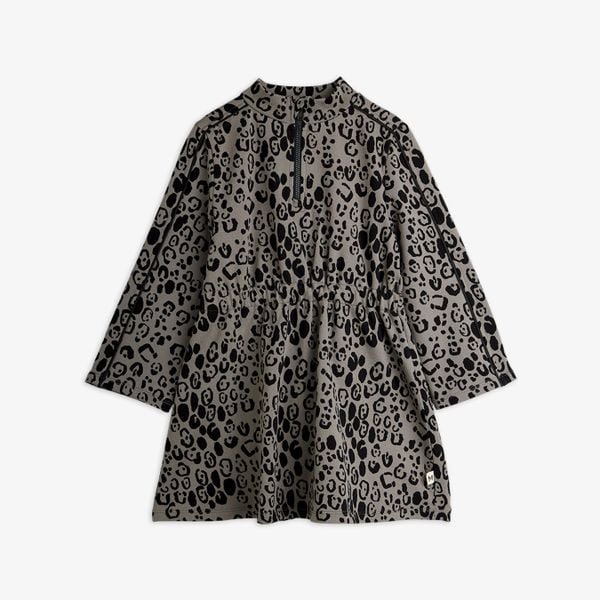 Leopard brushed jersey dress