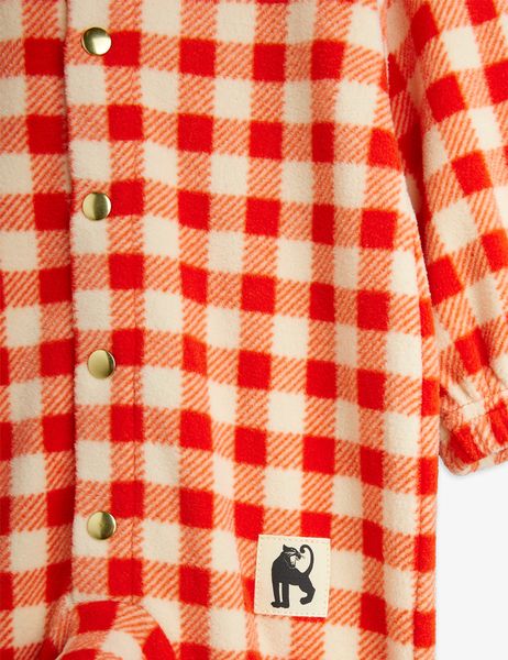 Gingham fleece overall baby