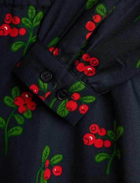 Lingonberries woven long sleeve dress