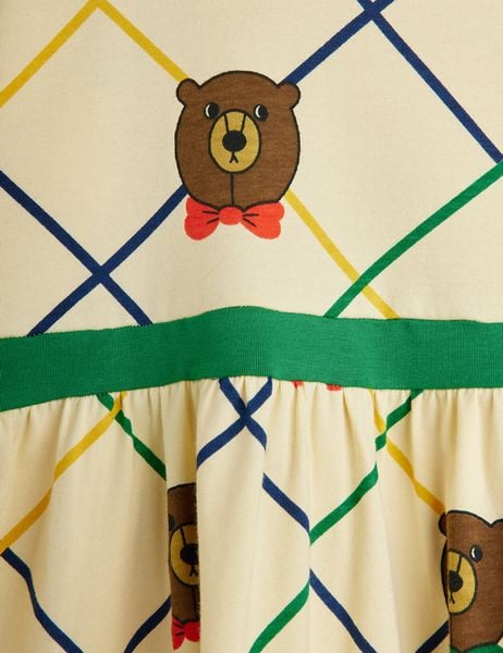 Bear check long sleeve dress