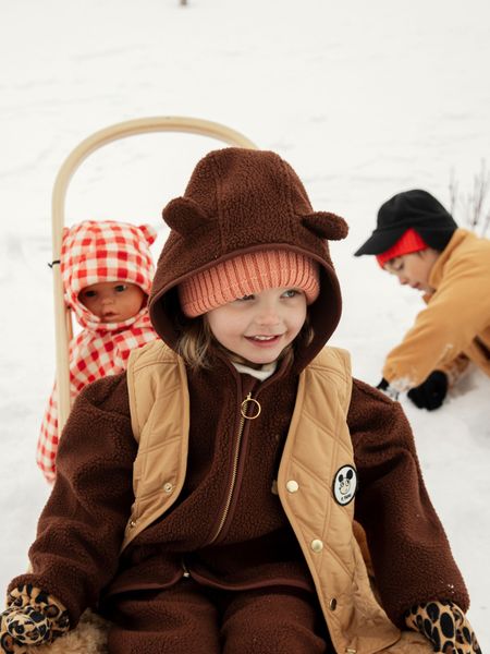 Knitted rib fold up hat