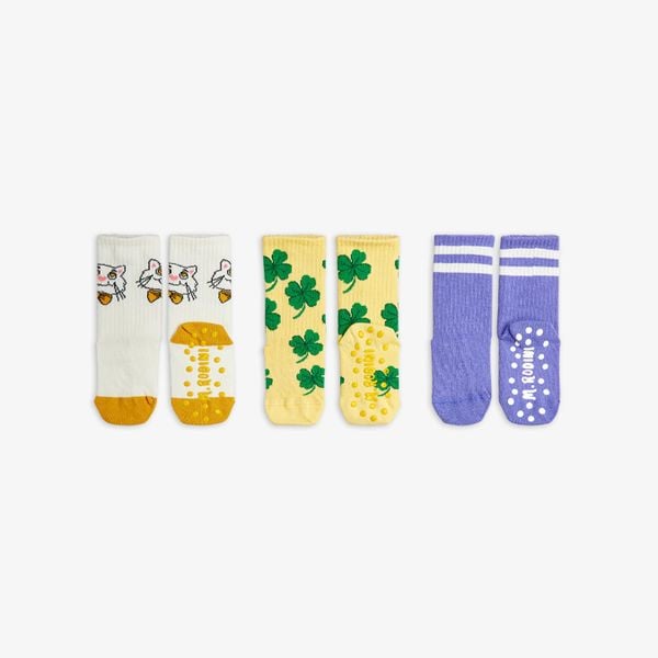 Cat 3-pack anti-slip socks