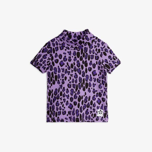 Leopard turtleneck T-shirt 