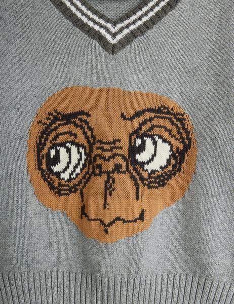 E.T. Intarsia V-Neck Sweater | Mini Rodini