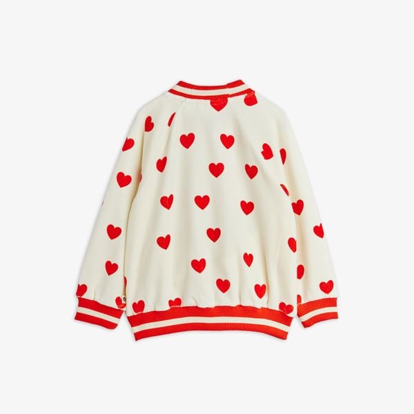 Hearts Velour Baseball Cardigan