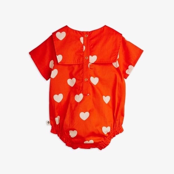 Hearts Short Sleeve Woven Bodysuit