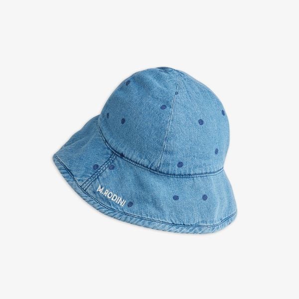 Dotted Denim Sun Hat