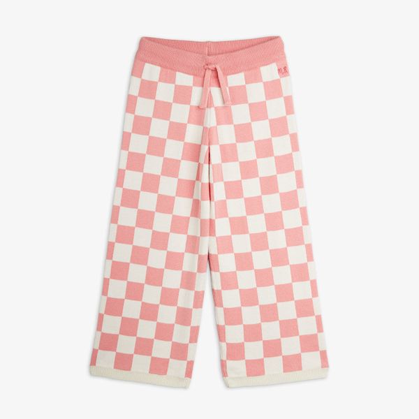 Chess check knitted trouser Brown | Mini Rodini | Mini Rodini
