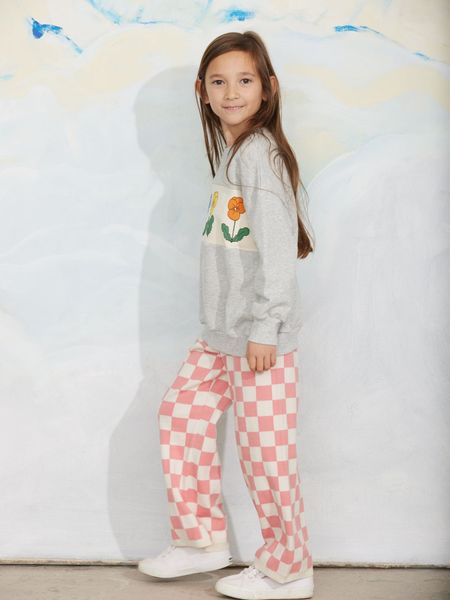 Chess check knitted trouser Brown | Mini Rodini | Mini Rodini