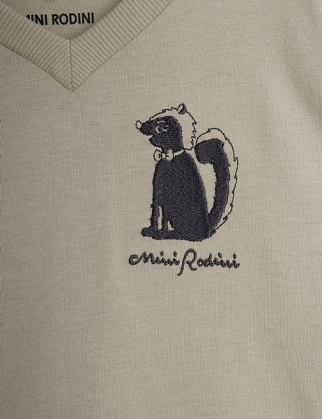 Skunk embroidered long sleeved top Grey | Mini Rodini | Mini Rodini