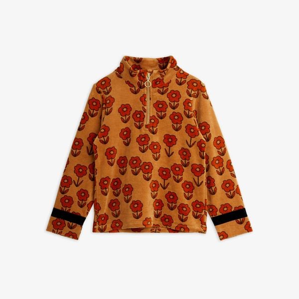 Spaceflower velour zip top