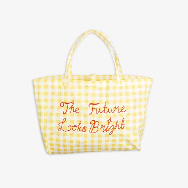 Gingham Check Beach Bag