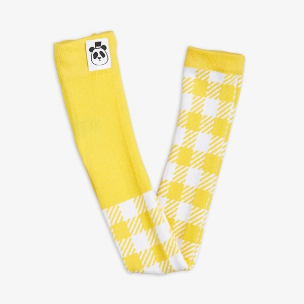 Gingham Check Tights Yellow