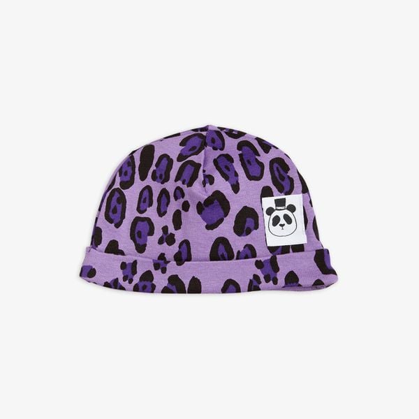 Leopard Baby Beanie Purple