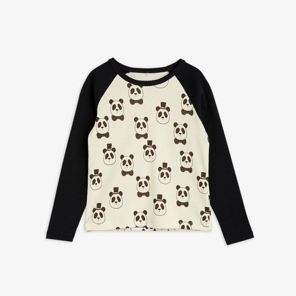 Panda Raglan Långärmad T-shirt Offwhite