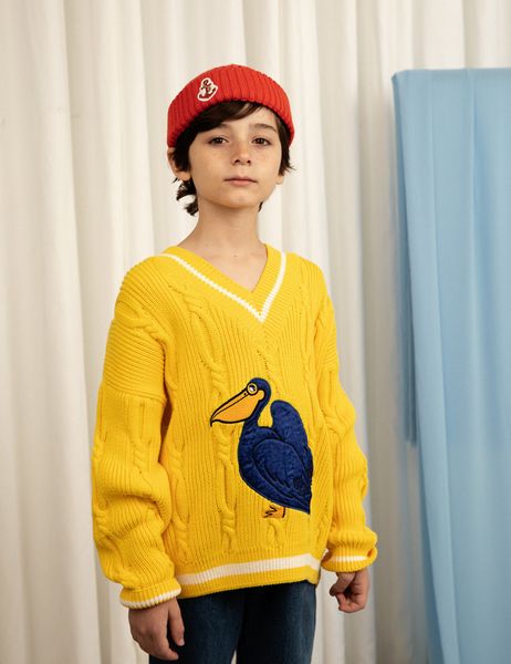 Pelican Knit V-Neck Sweater