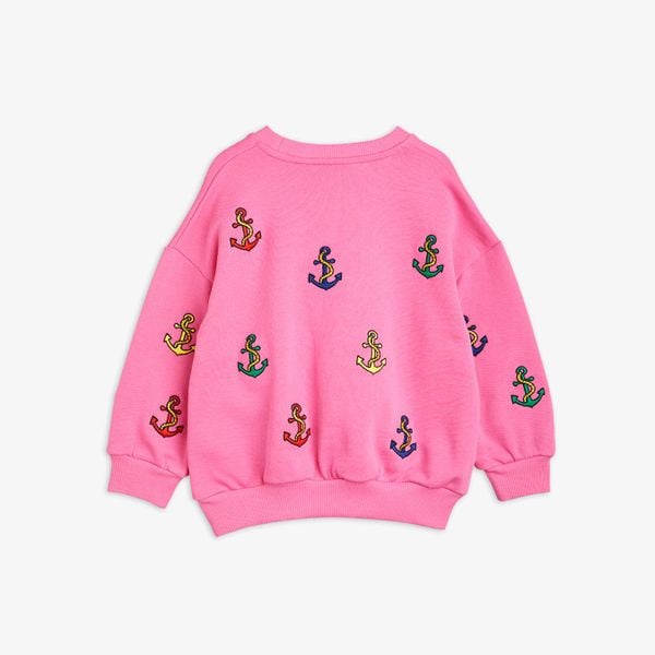 Anchor Embroidered Sweatshirt Pink