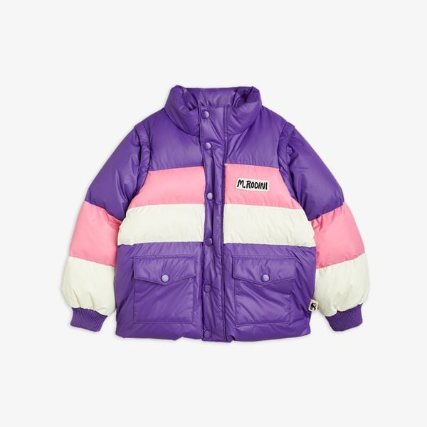 Zipper Sleeve Puffer Jacket Purple