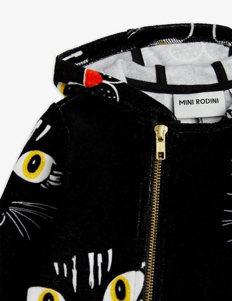 Cat Face Velour Onesie