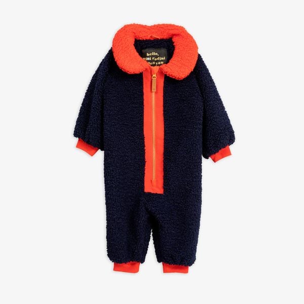 Faux fur baby overall